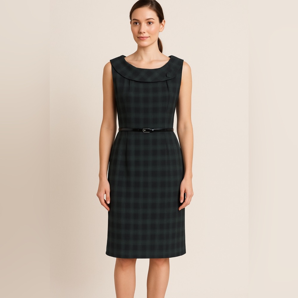 Karin Stevens Plaid Vintage Academia Heritage Core Sleeveless 16 Dress